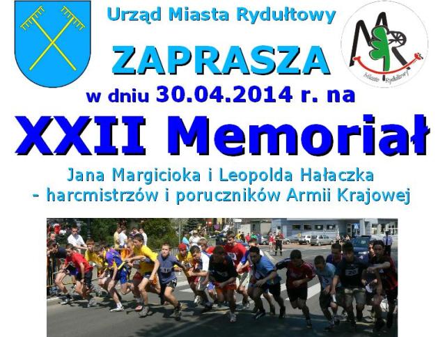 Rydułtowy 30 kwietnia: XXII Memoriał im. Jana Margicioka i Leopolda Hałaczka