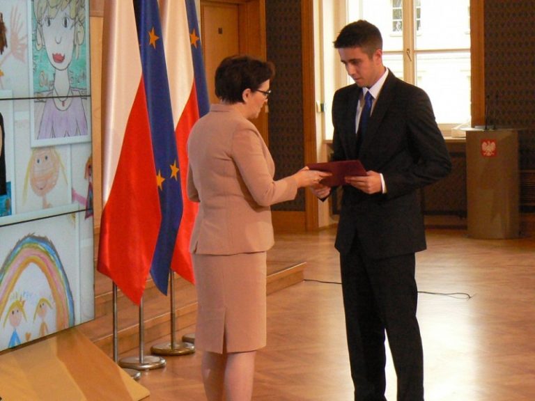 Uczeń wodzisławskiego Technikum odebrał stypendium