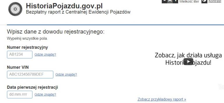 Zanim kupisz, sprawdź stan auta na www.historiapojazdu.gov.pl