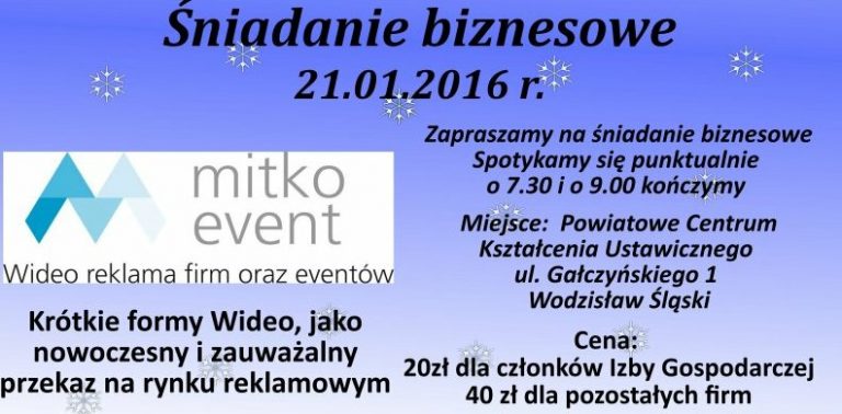 Śniadanie biznesowe w PCKU