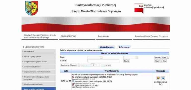 Wodzisław: UM poszukuje podinspektora do Wydziału Funduszy Zewnętrznych