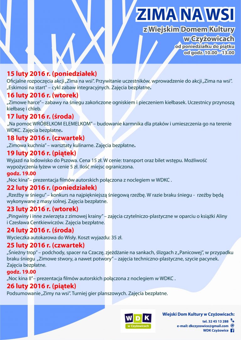 Gorzyce: ferie z domami kultury
