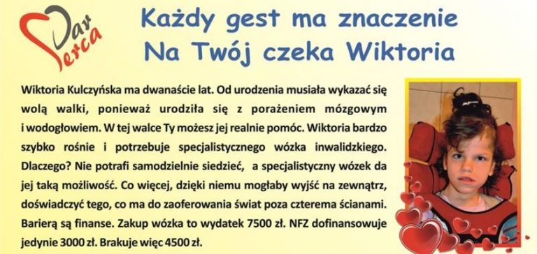 Mszana: Mała Wiktoria potrzebuje wózka inwalidzkiego. Możesz pomóc!