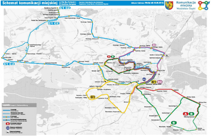 Plan transportowy w Wodzisławiu Śl.