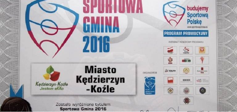 Gmina Kędzierzyn-Koźle otrzymała tytuł „Sportowa Gmina 2016”