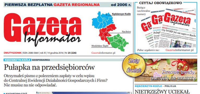 Gazeta Informator nr 226. Pułapka na przedsiębiorców