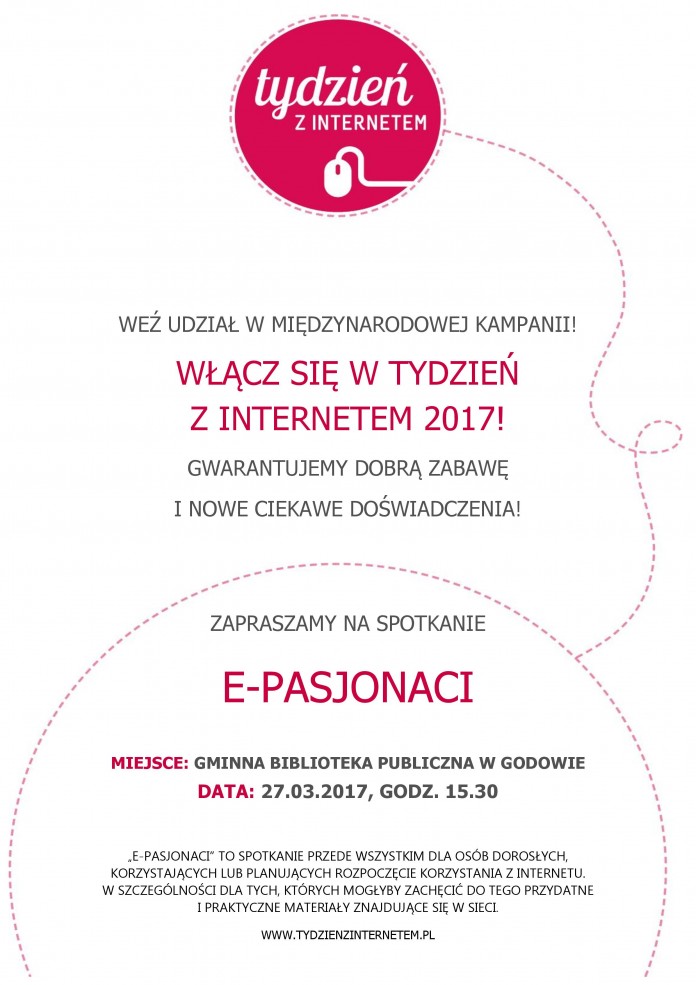 TydzienZInternetem2017GBPGodow Biblioteka Godów: Tydzień z Internetem. E-Pasjonaci