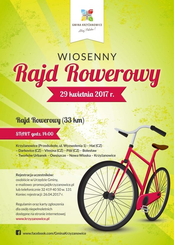 Wiosenny Rajd Rowerowy w Krzyżanowicach