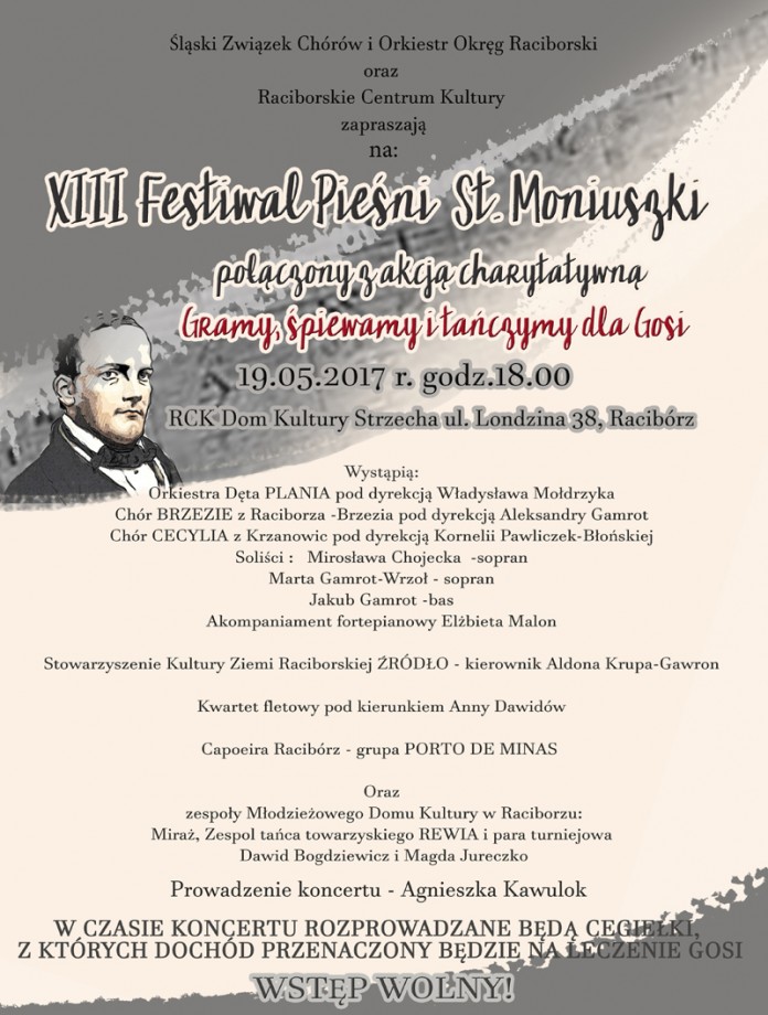 festiwal piesni stanislawa moniuszki rck dk strzecha raciborz