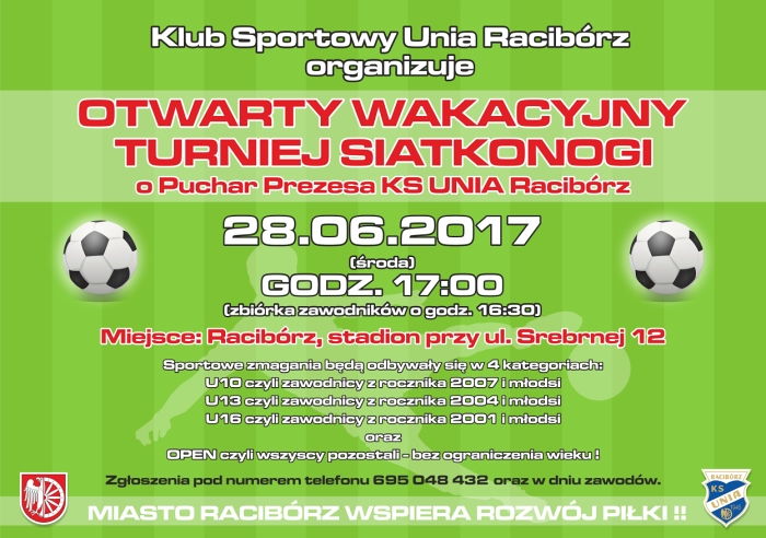 Otwarty Wakacyjny Turniej Siatkonogi na stadionie Unii Racibórz