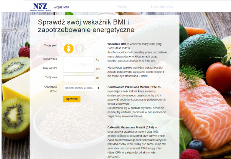 Zaloguj się na portal i skorzystaj z indywidualnie dopasowanej diety – nowy projekt Narodowego Funduszu Zdrowia